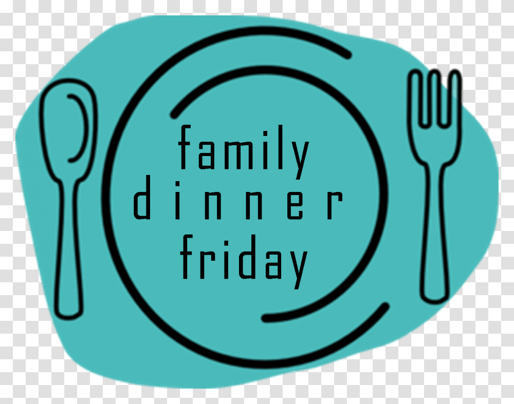 Family Dinner Friday Spoon And Fork, Label, Logo Transparent Png