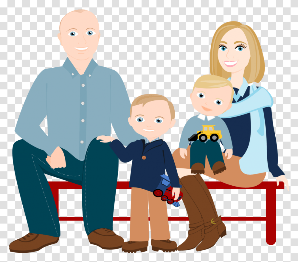 Family Drawing Custom Illustration People Cartoon, Person, Human Transparent Png