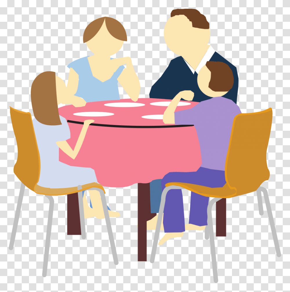 Family Eating Clip Art, Person, Human, People, Chair Transparent Png