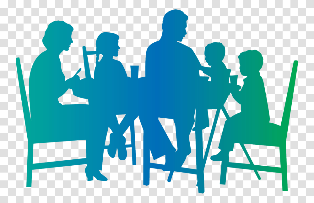 Family Eating Dinner Together Clipart, Word, Crowd, Poster Transparent Png