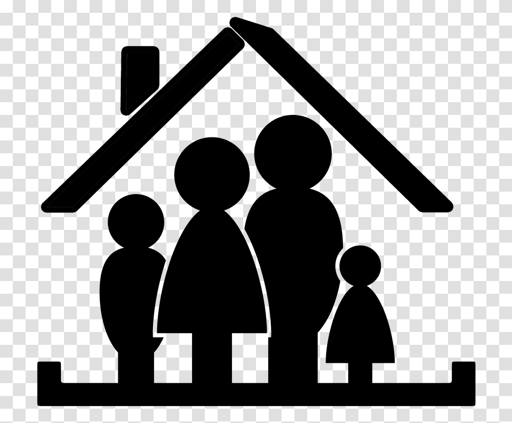 Family Father Mother Child Girl House Roof Family Icon, Telescope, Weapon, Weaponry Transparent Png