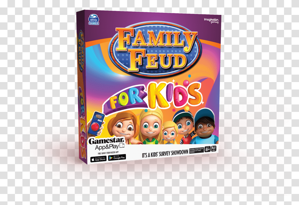 Family Feud Kids Edition Family Feud, Label, Text, Person, Doll Transparent Png