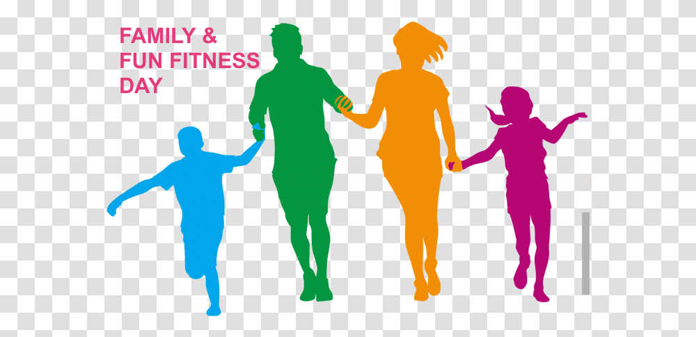 Family Fitness Cliparts Color Fun Walk, Hand, Person, Poster, People Transparent Png