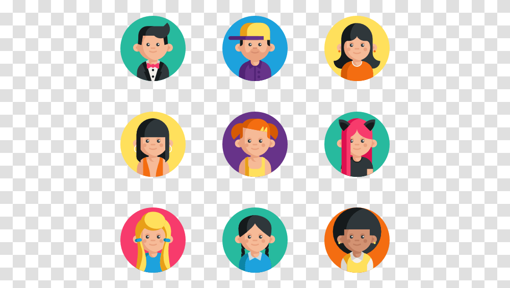 Family Flat Icon, Person, Face, Alphabet Transparent Png