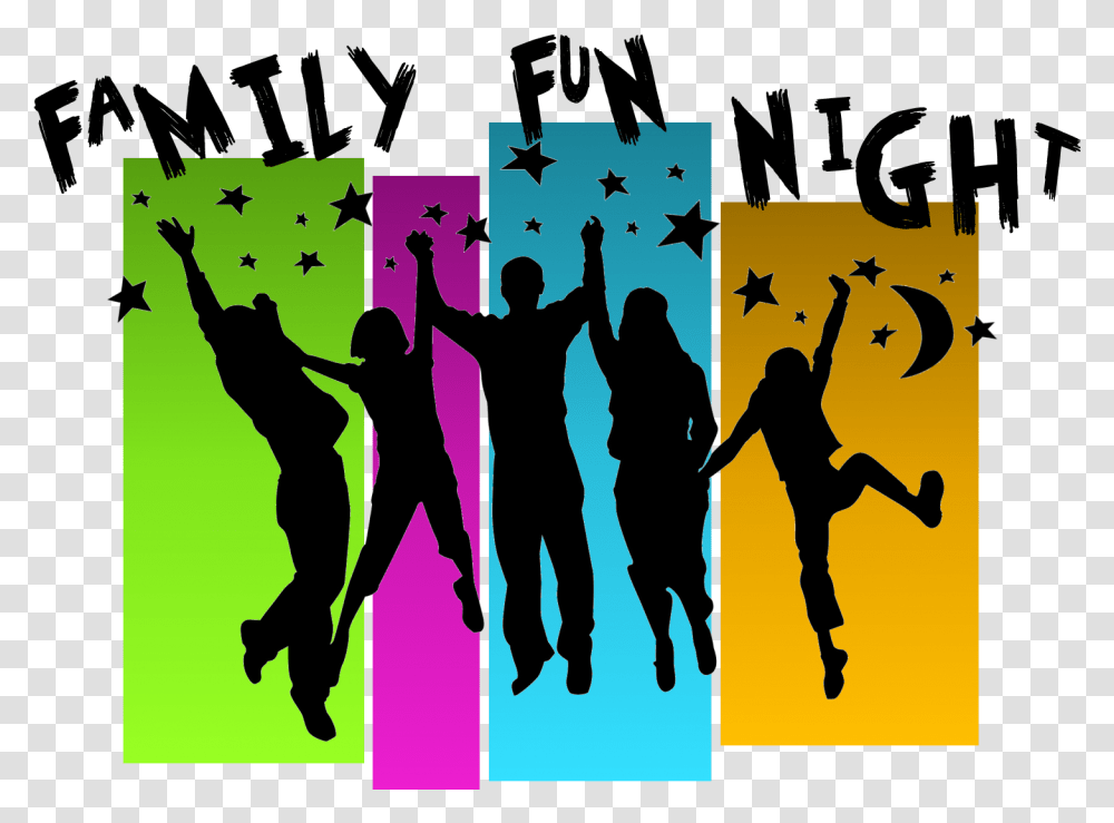 Family Fun Night Miss U All My Friends, Person, Advertisement, Poster, Silhouette Transparent Png
