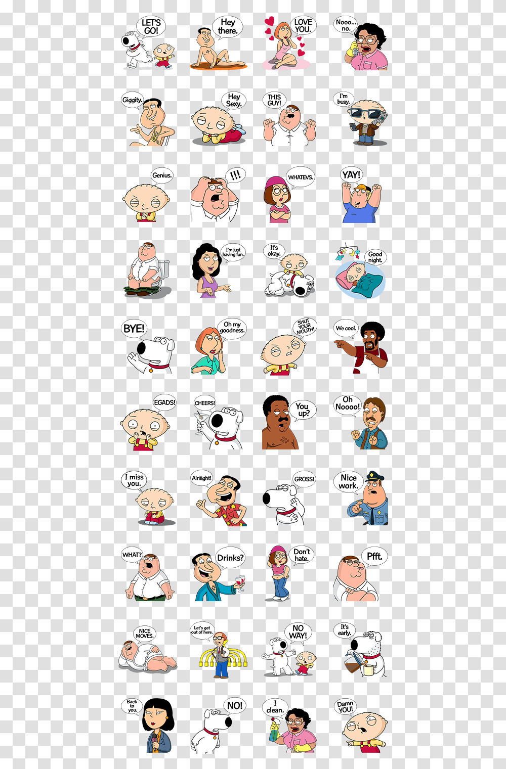 Family Guy Line Sticker, Comics, Book, Person, Human Transparent Png