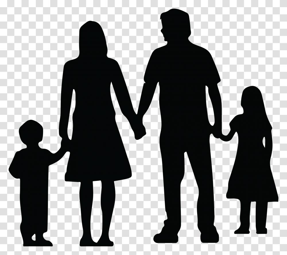 Family Holding Hands Clipart, Person, Human, People, Silhouette Transparent Png
