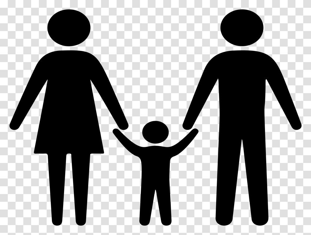 Family Holding Hands Silhouette Icons, Gray, World Of Warcraft Transparent Png