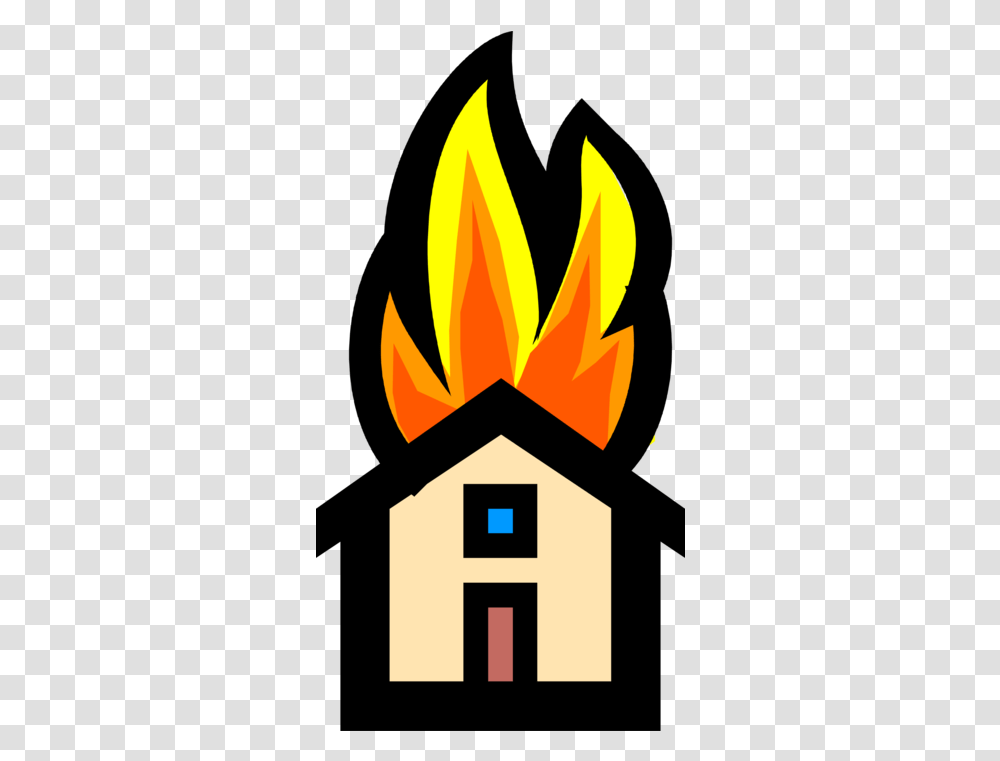 Family Home Destroyed By Fire Vector Image Clipart, Flame, Poster, Advertisement, Bonfire Transparent Png