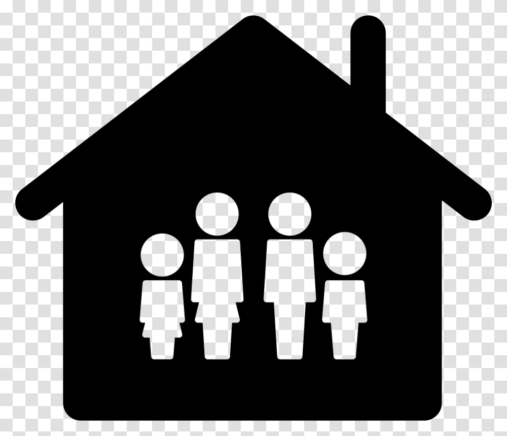 Family Home Icon Free Download Family Icon House Family Icon, Stencil, Triangle, Building Transparent Png