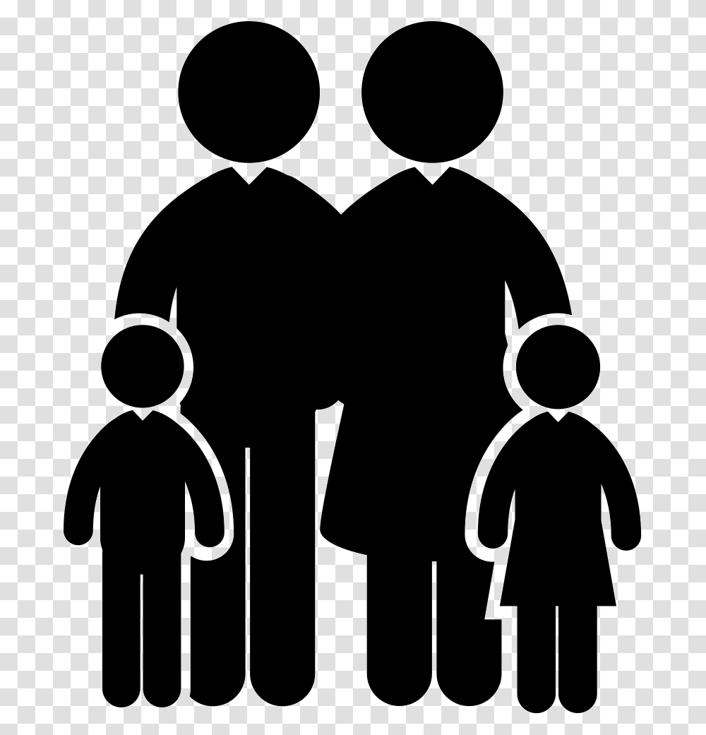 Family Icon Vector, Silhouette, Stencil, Hand Transparent Png