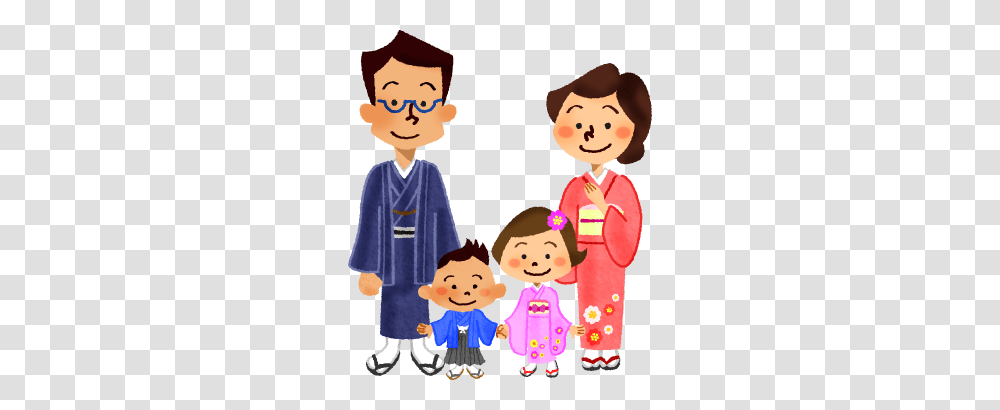 Family In Kimono Free Clipart Illustrations, Person, Human, People Transparent Png