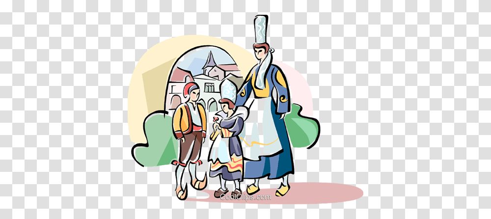 Family In Traditional French Dress Royalty Free Vector Clip Art, Person, People, Outdoors Transparent Png
