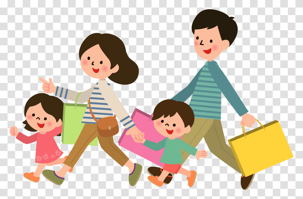 Family Is Shopping Clipart Free Download Happy Family Shopping Clipart, People, Person, Human, Girl Transparent Png