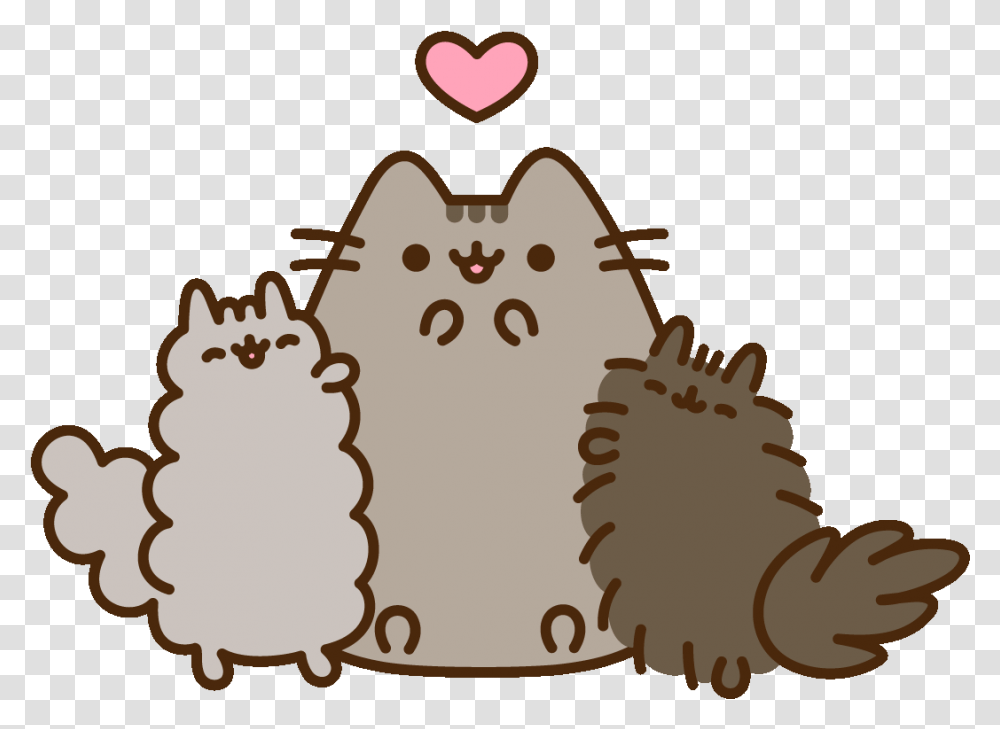 Family Love Sticker By Pusheen Clipart Pusheen Cat And Friends, Birthday Cake, Food, Animal, Wildlife Transparent Png