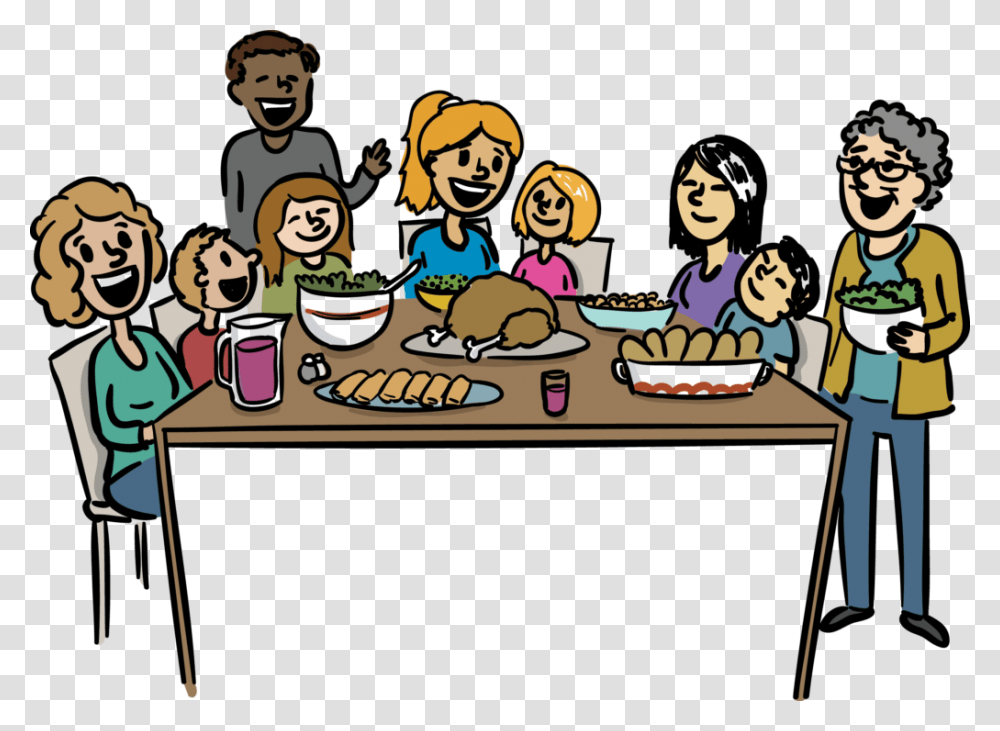 Family Meal Clip Art, Person, People, Furniture, Drawing Transparent Png