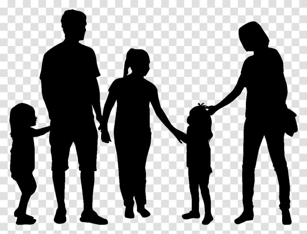 Family Of 6 Clipart Silhouette Family Clipart, Person, Human, People, Hand Transparent Png