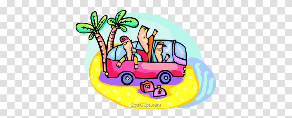 Family On Road Trip Royalty Free Vector Clip Art Illustration, Vehicle, Transportation, Amusement Park, Person Transparent Png