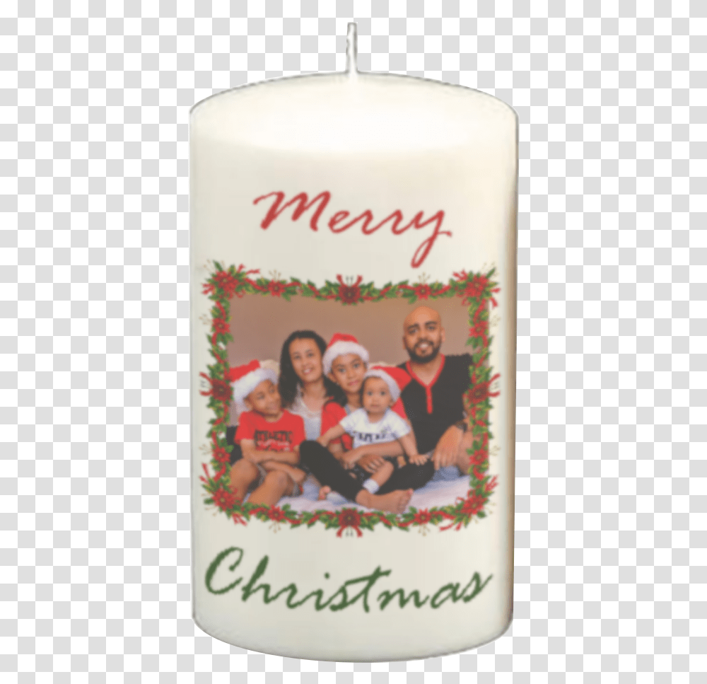 Family Portrait Christmas Candle Cake Decorating, Person, Birthday Cake, People, Advertisement Transparent Png