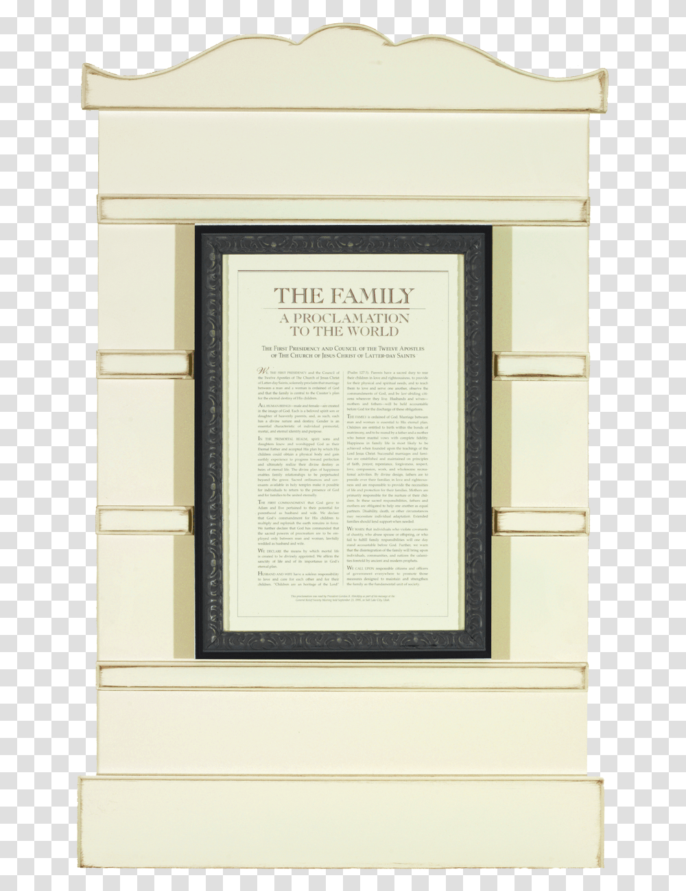 Family Proclamation Photoboard 23 X 36 Picture Frame, Page, Housing, Building Transparent Png