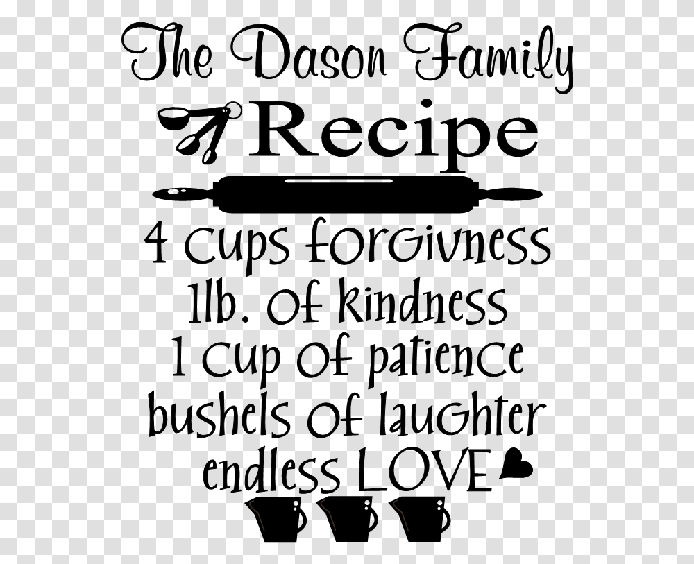 Family Recipe With Custom Name Kitchen Wall Decal Kitchen Poster, Plant, Quake, Outdoors Transparent Png