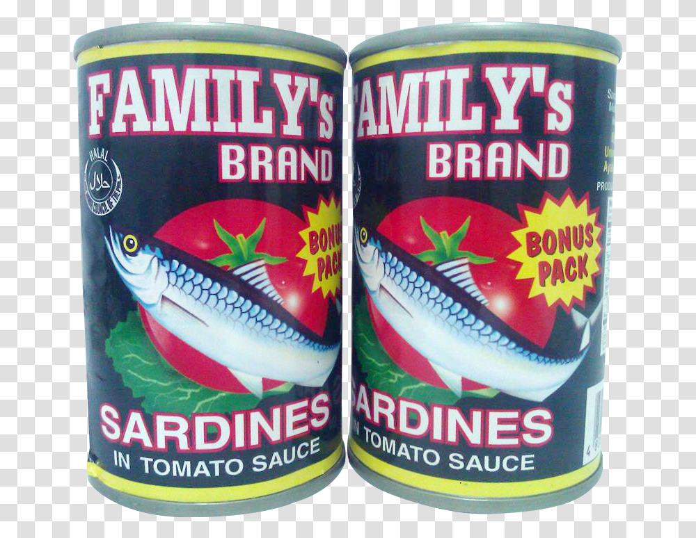 Family Sardines Bonus 155g Family's Brand Sardines Design, Tin, Can, Beer, Alcohol Transparent Png