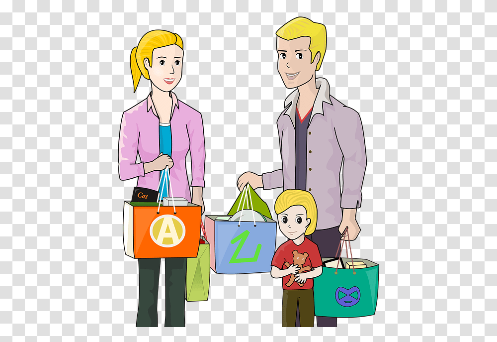 Family Shopping Happy Free Image On Pixabay Familie P Shopping, Person, Human, Bag, People Transparent Png