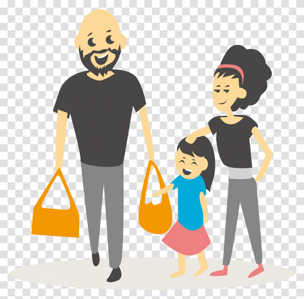 Family Shopping Illustration Shopping Family Clipart, Person, Human, People Transparent Png