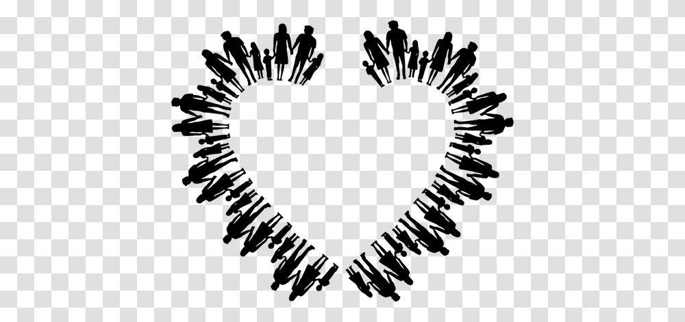 Family Silhouette Heart, Gray, World Of Warcraft Transparent Png