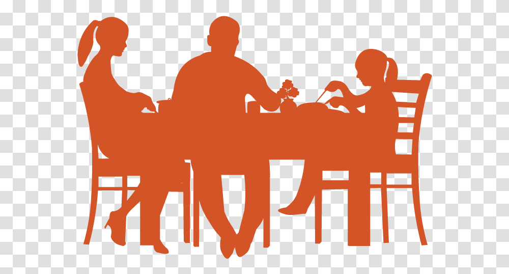 Family Silhouettes Family Dinner Silhouette Clipart Full Silueta Persona Comiendo, Text, Poster, Halloween, Alphabet Transparent Png