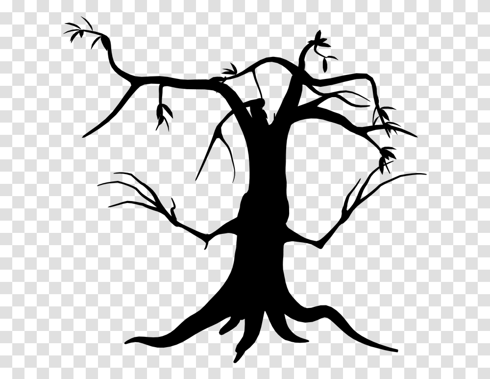 Family Tree Clip Art Halloween Tree Silhouette, Gray, World Of Warcraft Transparent Png