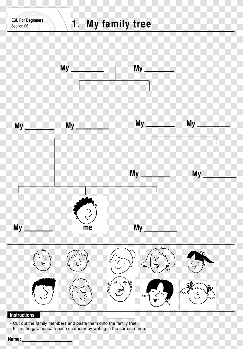 Family Tree Clipart Template My Family Tree, Person, Human, People Transparent Png
