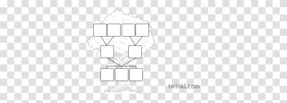 Family Tree Template Black And White Illustration Twinkl Family Tree Black And White, Text, Symbol, Number Transparent Png