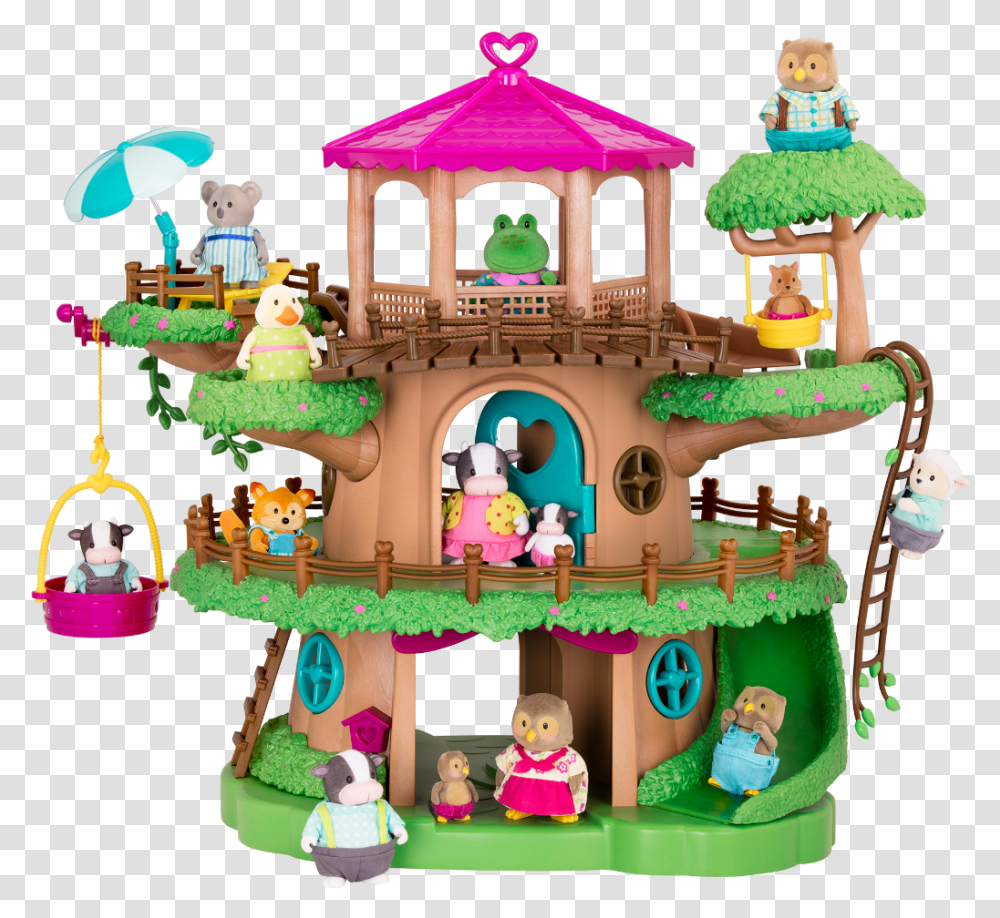 Family Treehouse Lil Woodzeez Li L Woodzeez Treehouse, Icing, Cake, Food, Toy Transparent Png