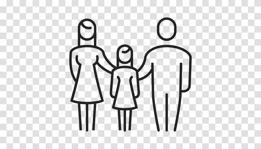 Family With Girl Child Stroke, Bow, Dynamite, Doodle, Drawing Transparent Png