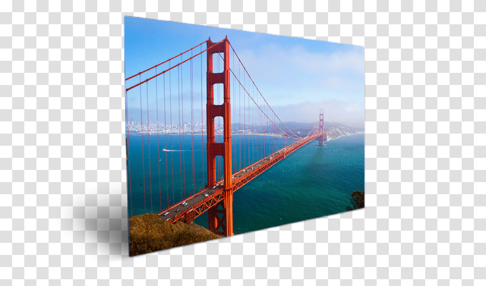 Famous Golden Gate Bridge Golden Gate Bridge, Building, Suspension Bridge, Sea, Outdoors Transparent Png