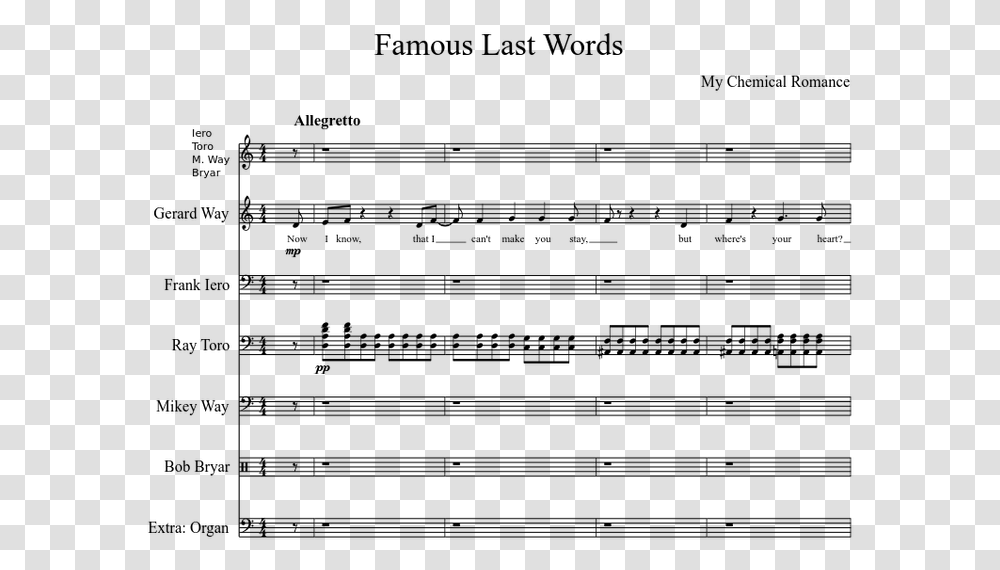 Famous Last Words Drum Sheet, Gray, World Of Warcraft Transparent Png