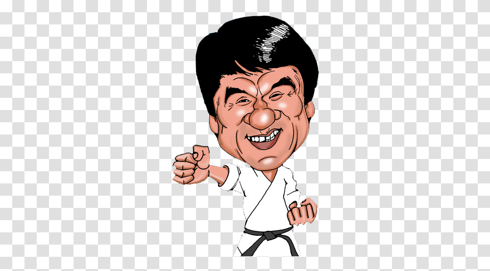 Famous People Clip Art Clipart Jackie Chan Cartoon, Hand, Person, Human, Face Transparent Png