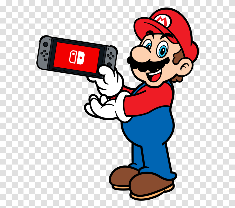 Fan Art Of Mario Characters Using The Nintendo Switch Mario X Nintendo Switch, Super Mario, Person, Human, Photography Transparent Png