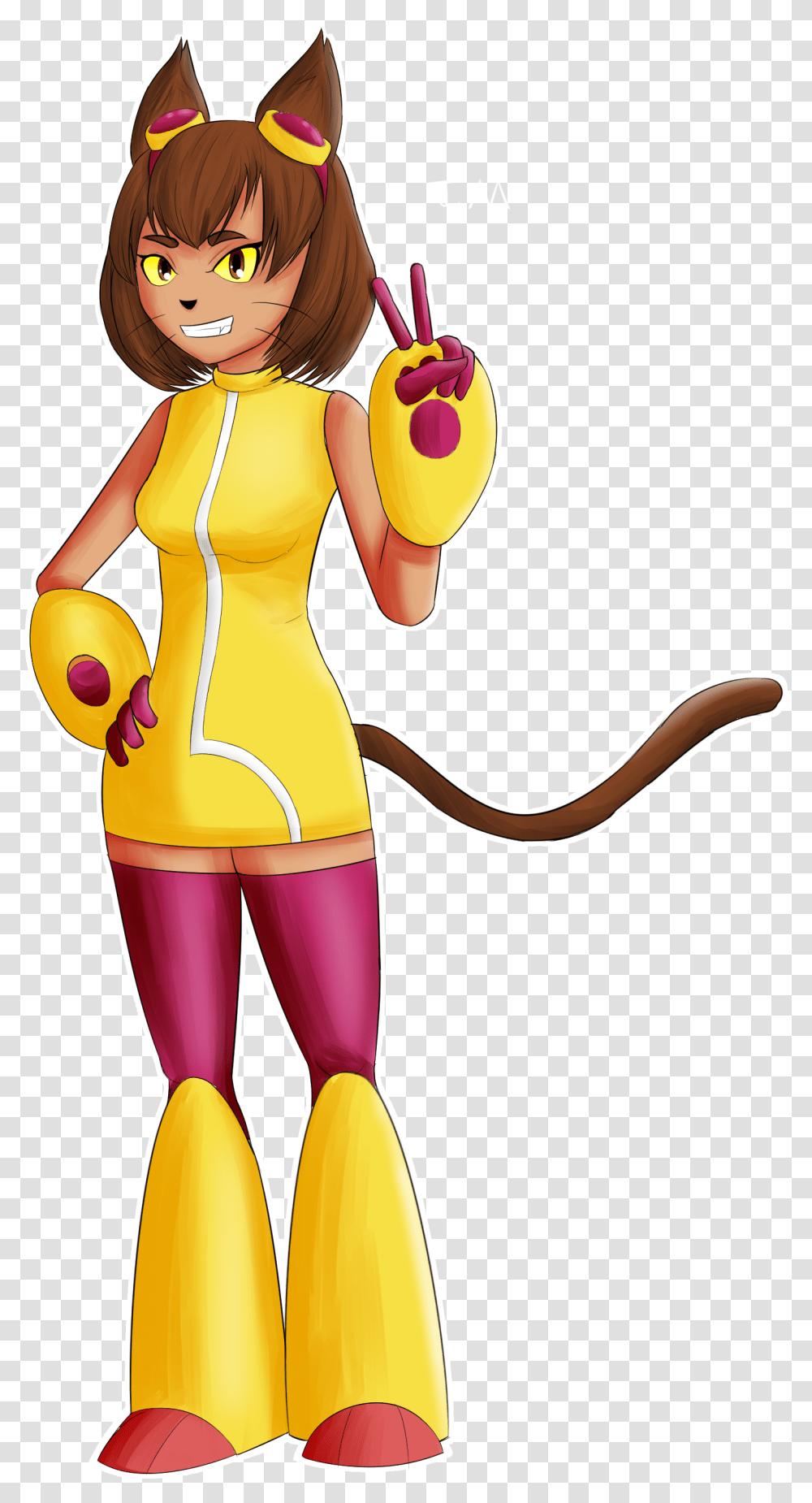 Fan Art Of Rubberross S Cat Girl Cartoon, Apparel, Coat, Person Transparent Png