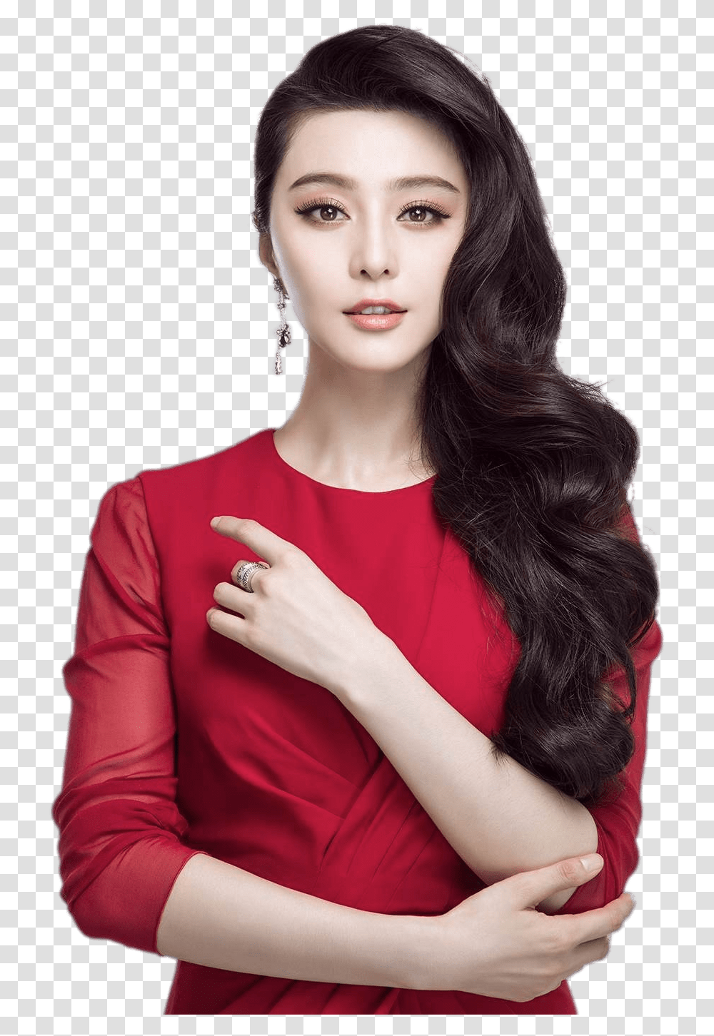 Fan Bingbing Red Outfit Clip Arts Fan Bingbing Red Dress, Person, Face, Sleeve Transparent Png