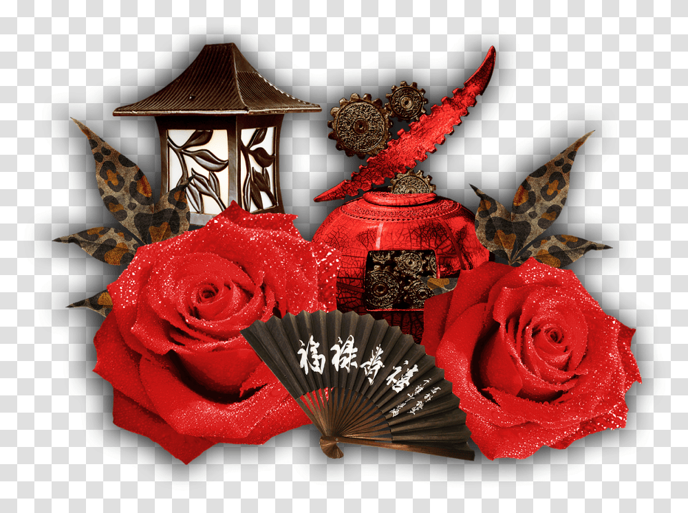 Fan Japanese Folding, Plant, Flower, Blossom, Rose Transparent Png