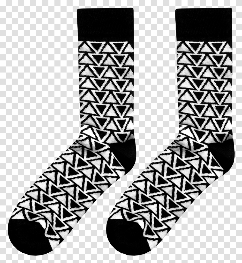 Fana Amp Fotter Tribal Triangles Blackwhite Socks Geometrical Shapes Black And White, Alphabet, Pants Transparent Png