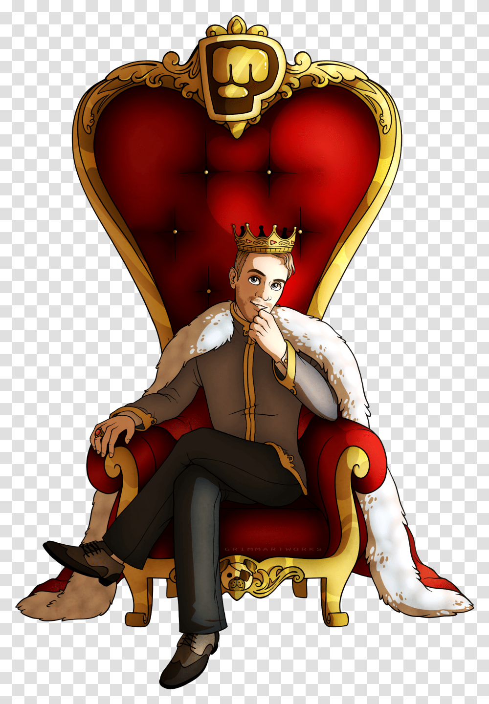 Fanart For The King Of Youtube No Not Jake Paul Jake Paul Fanart, Furniture, Throne, Person, Human Transparent Png
