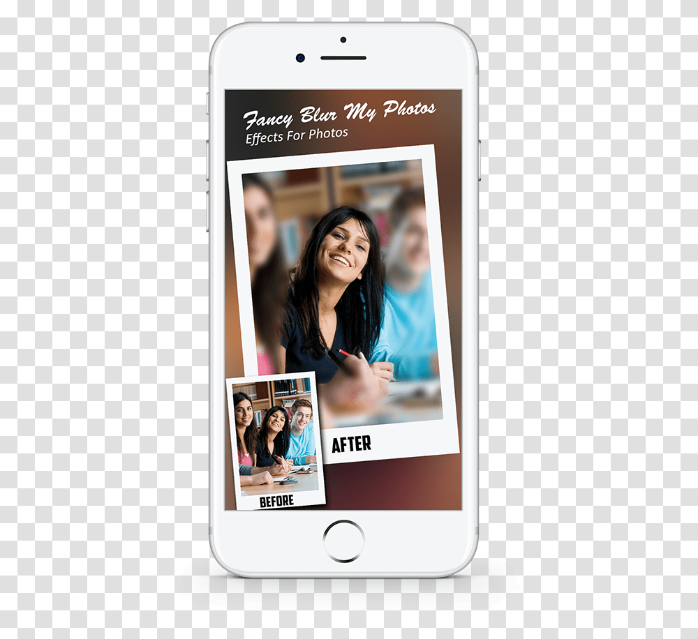 Fancy Blur Effects Ios App Developed By Digi Tech Lab Smartphone, Person, Human, Poster, Advertisement Transparent Png