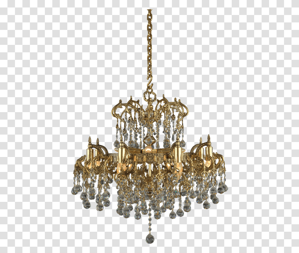 Fancy Chandelier Picture Gold Chandelier, Lamp, Crystal Transparent Png