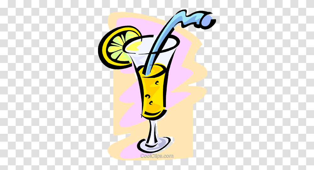 Fancy Cocktail With A Straw Royalty Free Vector Clip Art, Alcohol, Beverage, Drink, Lemonade Transparent Png