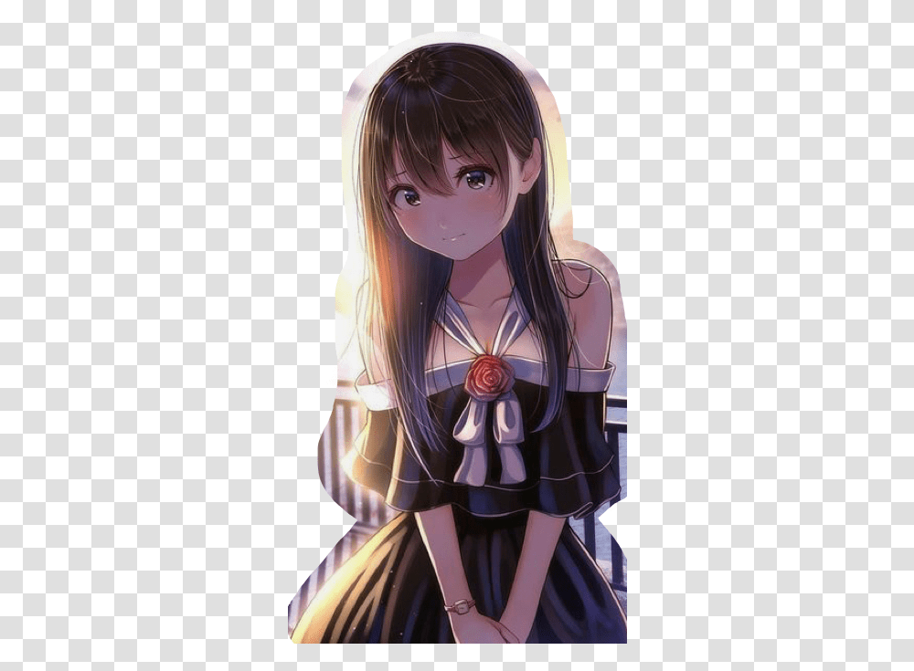 Fancy Cute Anime Freetoedit Sticker By E•l•y Anime Girl Brown Hair Fancy, Manga, Comics, Book, Person Transparent Png