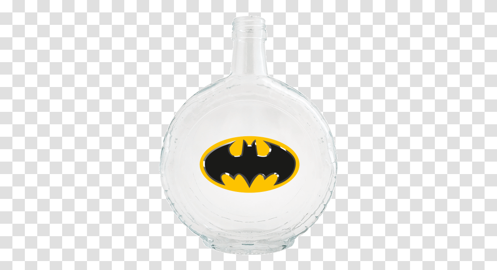 Fancy Flat Glass Alcohol Bottle 500 Ml With Printing Batman Bottle, Symbol, Batman Logo, Snowman, Winter Transparent Png