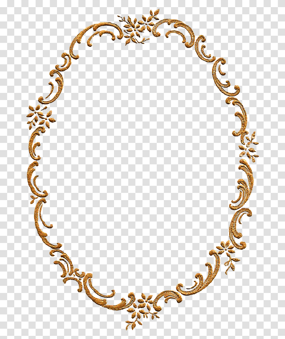 Fancy Frame Photo Gold Oval Border, Necklace, Jewelry, Accessories, Accessory Transparent Png